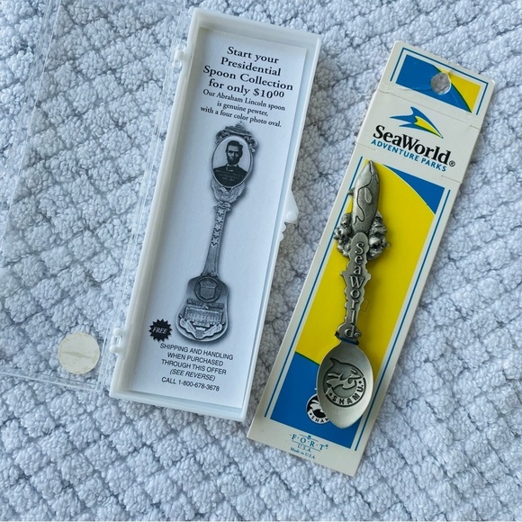 NEW Vintage Sea World Shamu Collectors Spoon Genuine Pewter with Original Case - Picture 3 of 4